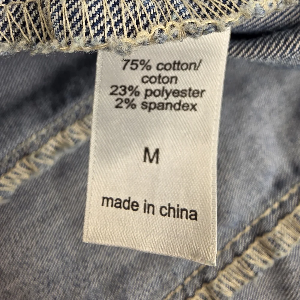 Maurices M Stretchy Crop Distressed Blue Denim Vest 2556-BE - Picture 6 of 7